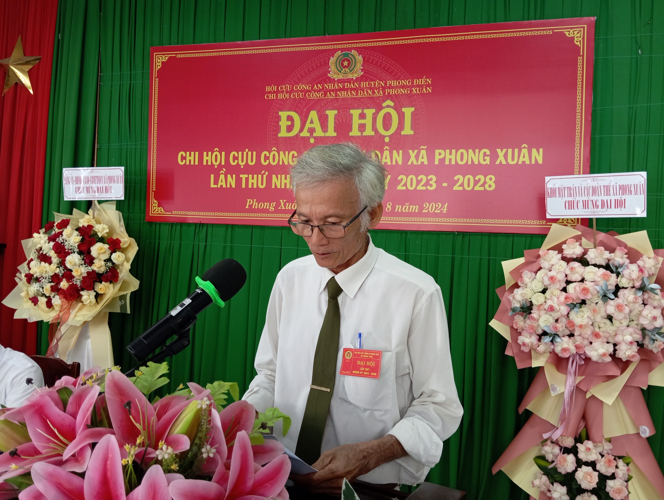 Ông Trần Văn Phẩm Chi hội trưởng Hội cựu CAND xã đã phát biểu